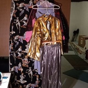 Gold jacket and silver pants